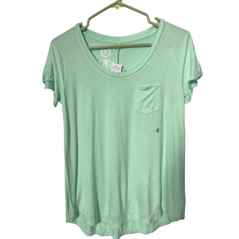 Maurices 24/7 Short Sleeve Pocket Tee Women S Crewneck Rayon Blend Essential NEW